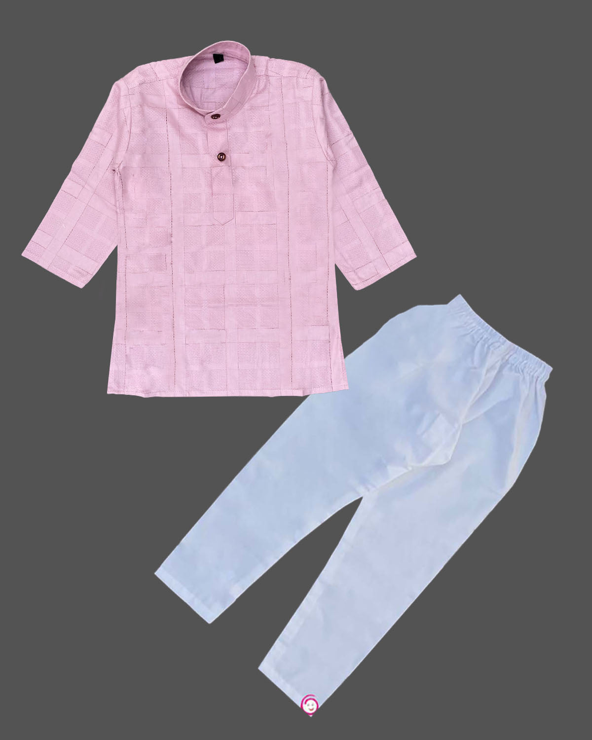 Boys full sleeve kurta with pant - Rose Pink