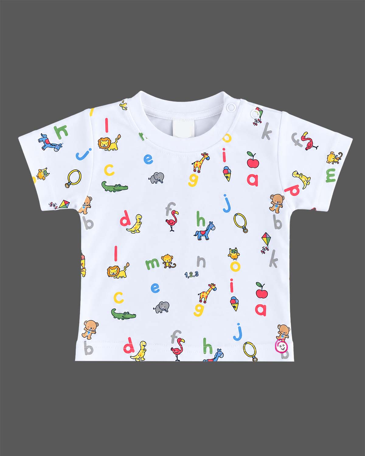 Boys dungaree set with alphabet print t-shirt and denim shorts