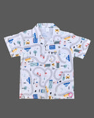 Vibrant road trip print baby boy top and shorts set for summer vacations, playdates, and park outings
