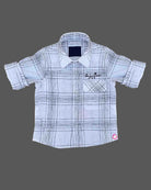 Boys checked casual shirt - White