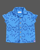 Little gentleman cotton short sleeve embroidered shirt for kids