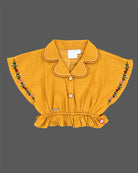 Toddler embroidered top and printed skirt set for girls party wear