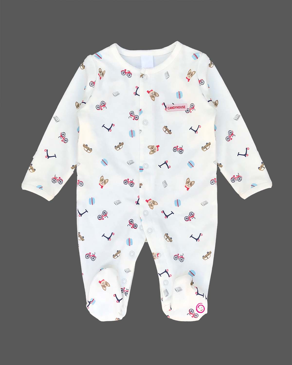 Kids toy printed full romper - White