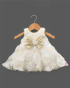 toddler net party frock with sequin bow detail