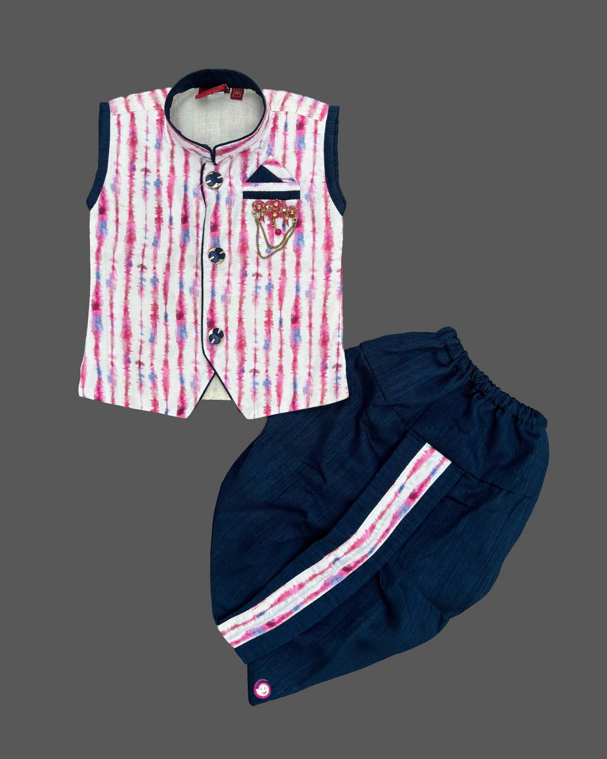 Boys dhoti and sleeveless kurta Pink OPUS RKID