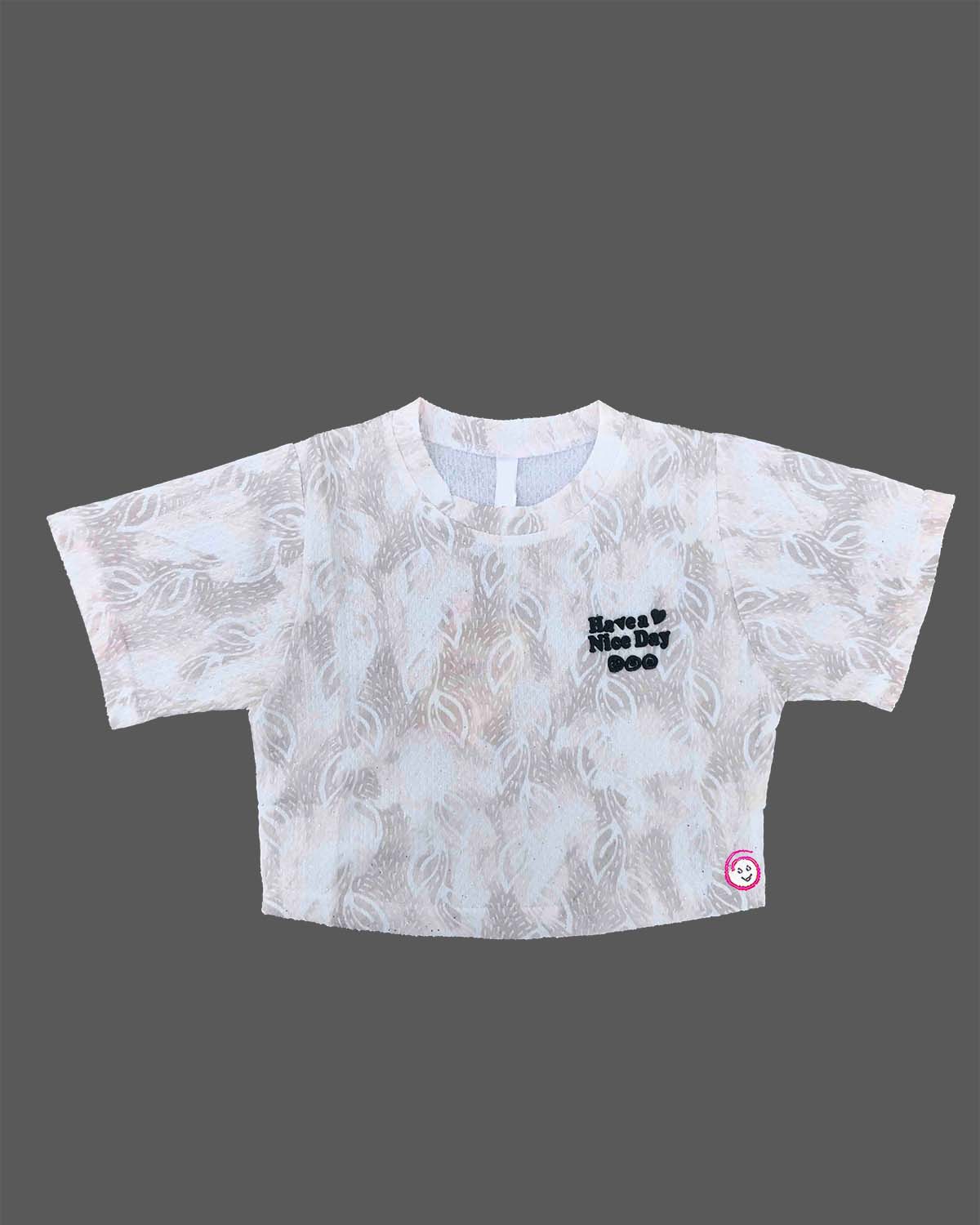 Toddler printed half sleeve western top with slogan graphic for casual outing