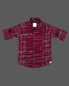 Boys overall printed shirt - Burgundy