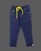 Stretch denim trousers for kids with drawstring waist and functional pockets party wear for boys