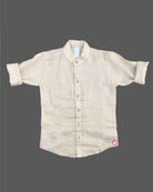 Boy Baby prince linen cotton shirt with mandarin collar and Full sleeves for boys casual wear