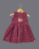 Girls Beautiful One Peacock Embroidery Frock