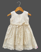 Girls frill sleeve with traditional frock - Half White