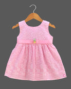 Girls sleeveless casual frock - Baby Pink