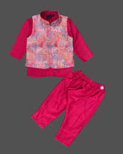 Boys full sleeve with modi suit - Dark Pink