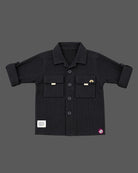 Toddler boy waffle textured shirt and cargo pant set with utility pockets for casual wear