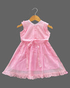 Girls barbie embroidery with traditional frock - Baby Pink