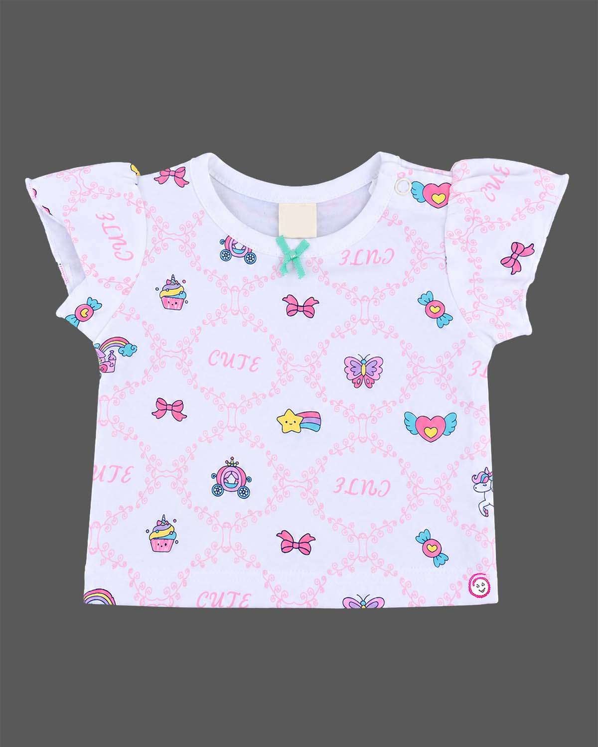 Baby girl printed cotton pinafore dress set with inner top for party wear