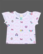 Baby girl printed cotton pinafore dress set with inner top for party wear