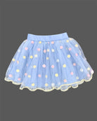 girls top and skirt set with flutter sleeves and floral net tutu skirt for birthday party wear