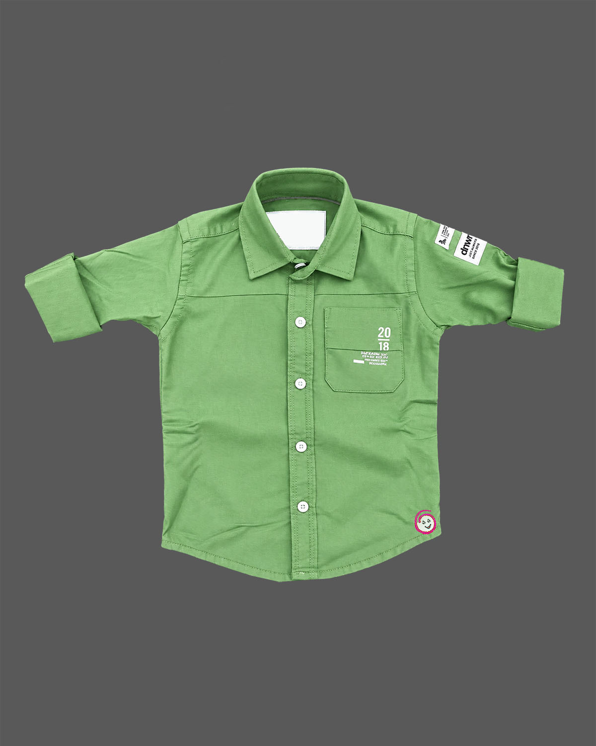 Toddler cotton button-down shirt and graphic printed inner t-shirt two-piece casual set