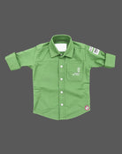 Toddler cotton button-down shirt and graphic printed inner t-shirt two-piece casual set