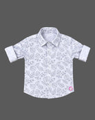 Boy button-down shirt with leaf pattern for party wear for boys