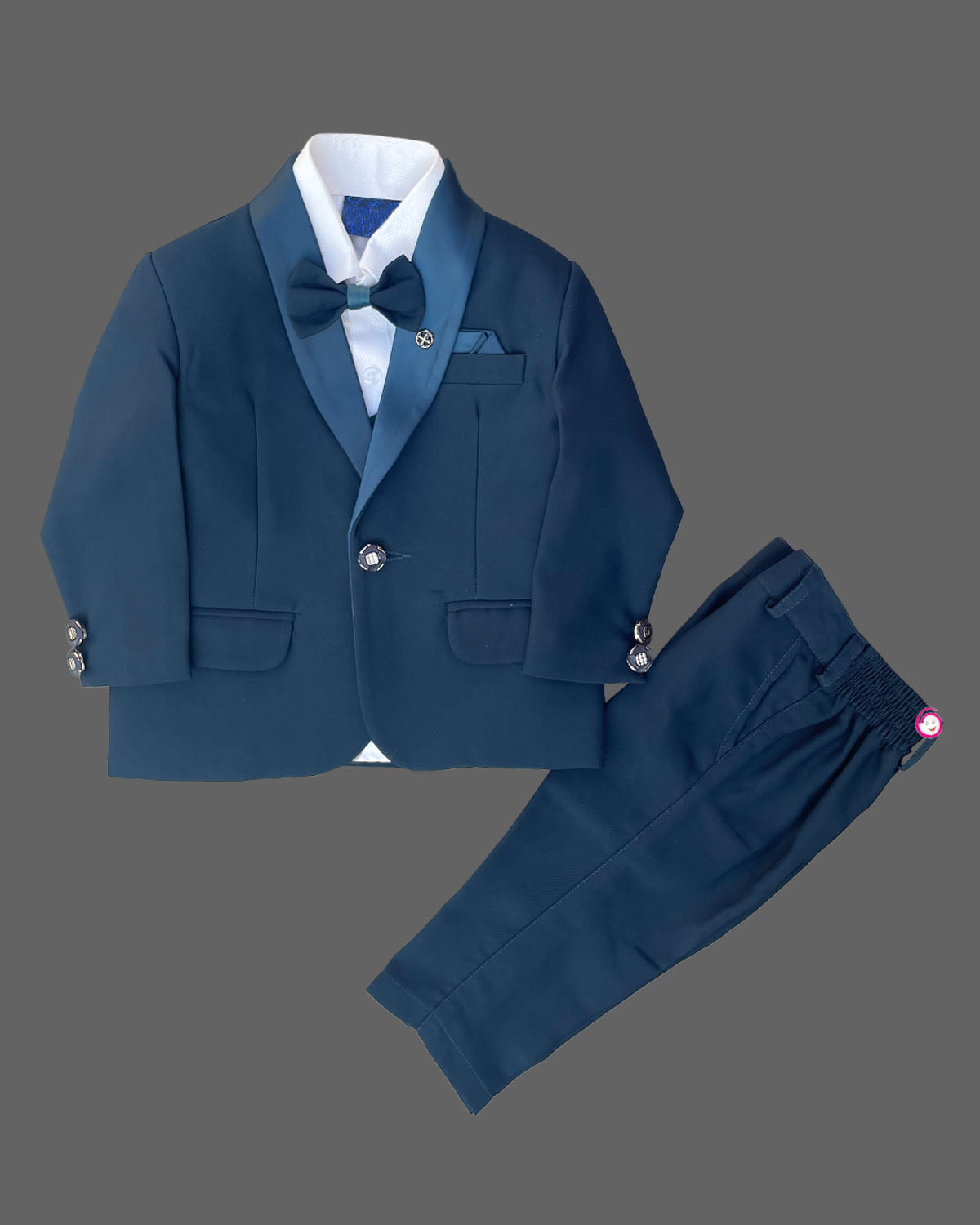 Boys full printed with Formal suits - Ariel Blue