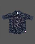 Boys leaf printed casual shirt - Black