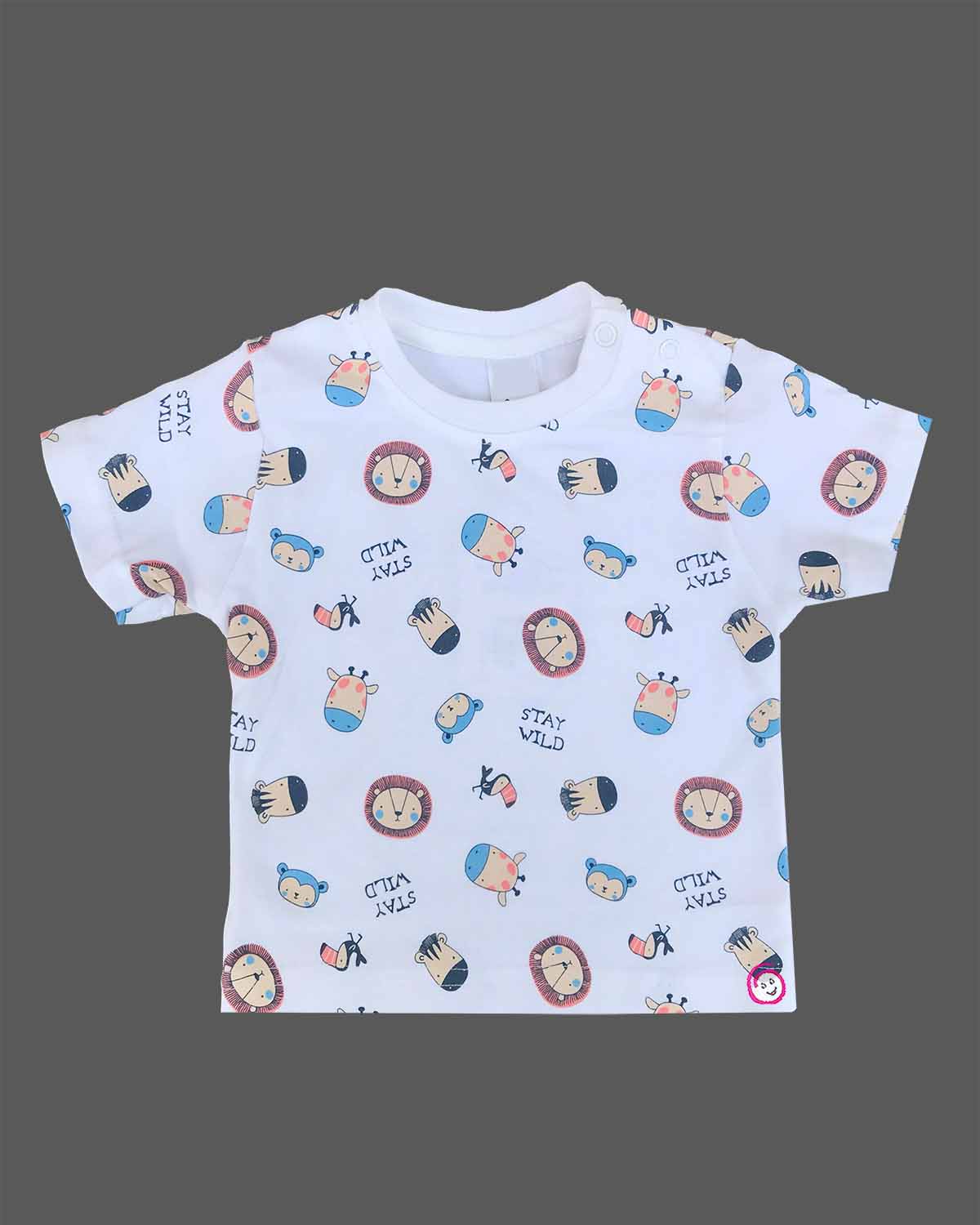 Cute graphic printed t-shirt and overall dungaree shorts set for young boys casual play