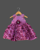 Girls floral elegant applique with partywear frock - Wine