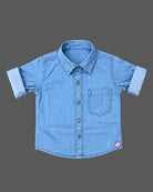 Boys denim button down shirt with chest pocket for party wear for boys