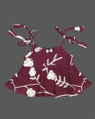 Baby Girl Embroidered Cotton Top with Shoulder Tie Straps for Girls Outfits