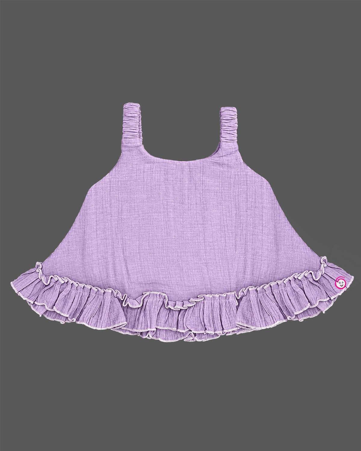 Toddler Ruffled Cotton Top sleeveless flared summer wear outfit for girls