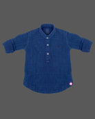 Boys plain casual kurta shirt - Royal Blue