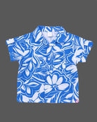 Little gentleman floral printed short sleeve shirt and matching shorts two piece clothing set for boys