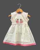 Girls frill sleeve with traditional frock - Cream