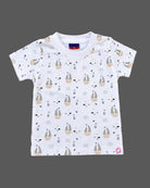 dungaree set for boys featuring sailboat embroidery and matching printed tee