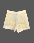 baby girl sleeveless cotton floral embroidered ruffle top with matching embroidered shorts set