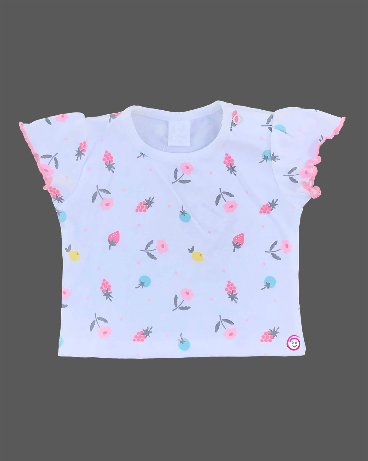 Pink and white floral candy house knitted cotton pinafore dress set with LOVE embroidery for birthdays, playdates, and family outings