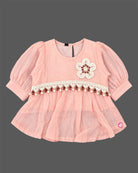 toddler crochet floral top girlish party wear dress children clothing