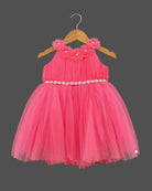 Girls ruffled with attractive colors of party frock - Pink