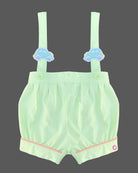 Boys half-sleeve car printed t-shirt with suspender set - Pista Green