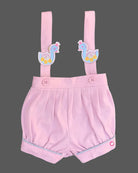 Boys printed t-shirt with suspender set - Rose Pink