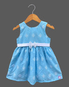 Elegant Sleeveless Cotton Embroidered Casual Frock with Waist Bow Accent for Kids
