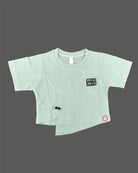 Girls ribbed asymmetric western top for casual wear and playdates