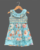 Girls sleeveless flower printed casual frock