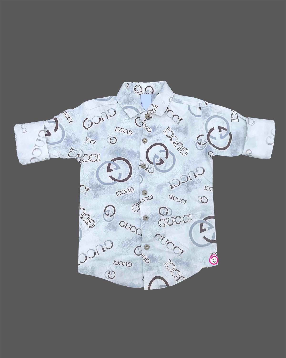 Printed collared short sleeve button up shirt for toddler boys kids fashion