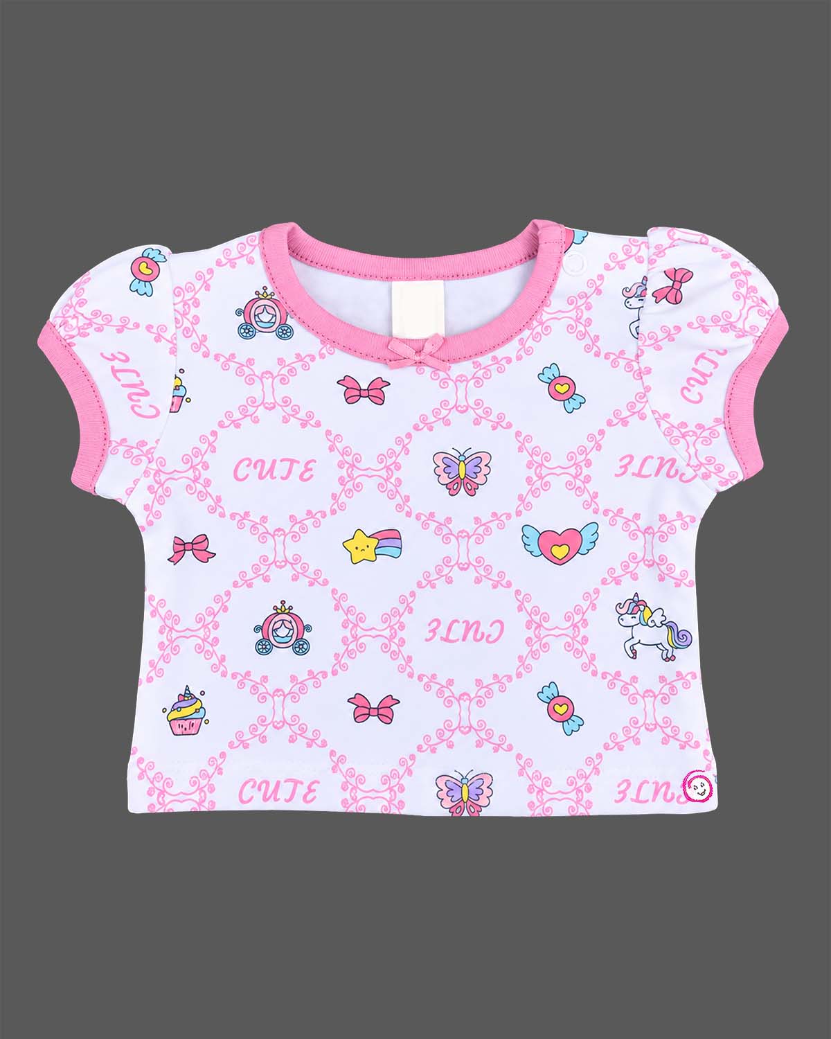 baby girl pinafore dress set with printed t-shirt for infant clothing