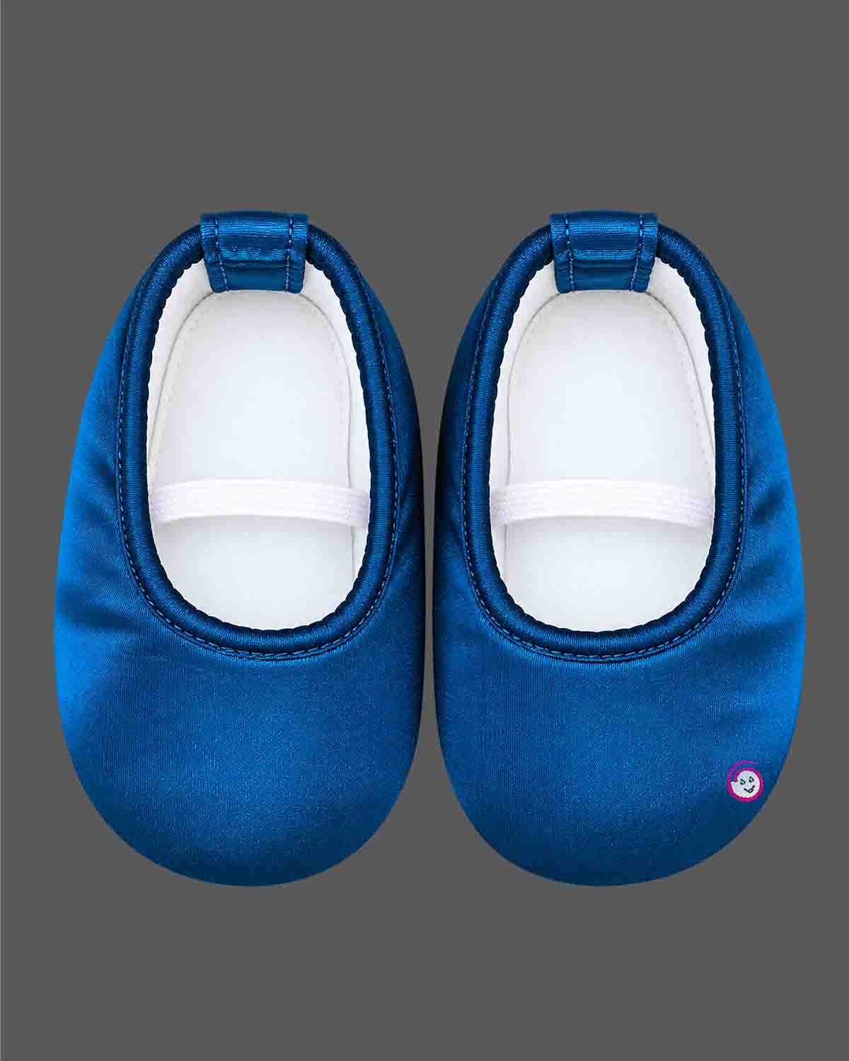 Peacock blue satin bow party frock for girls with shoulder straps