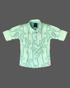 Boys overall printed shirt - Sea Green
