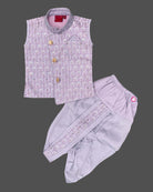 Boys collar neck with dhoti set - Lavender 